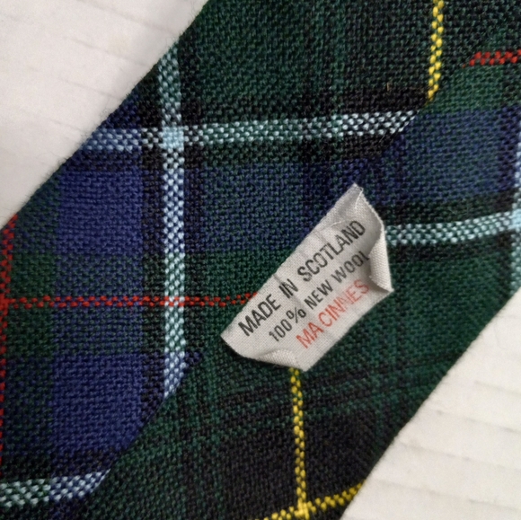 Lochcarron Of Scotland 3.75 x 56 Blue Green Wool Plaid Gordon Clan Tartan Tie - Picture 7 of 12